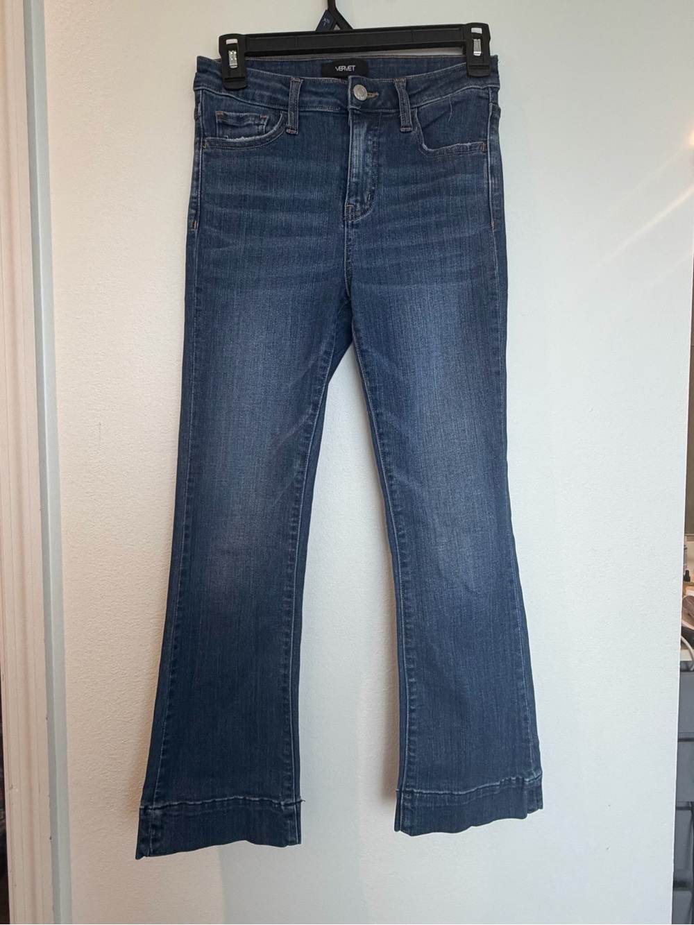 Vervet Medium Blue Women's Crop Flare Jeans